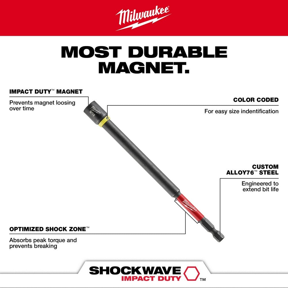 Milwaukee 49-66-4583 SHOCKWAVE Impact Duty 5/16 x 6 Magnetic Nut Driver