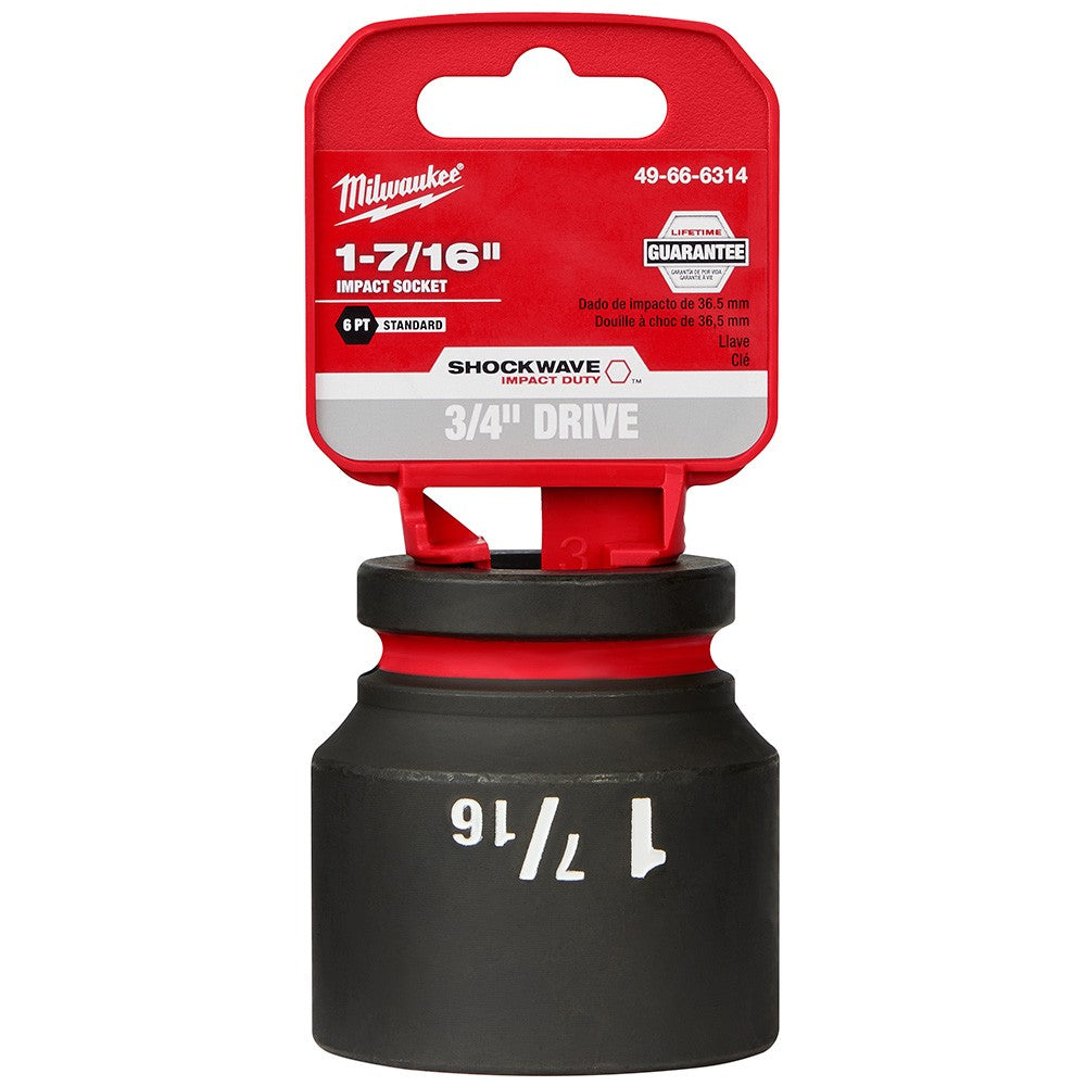 Milwaukee 49-66-6314 SHOCKWAVE Impact Duty™  3/4Drive 1-7/16 Standard 6 Point Socket