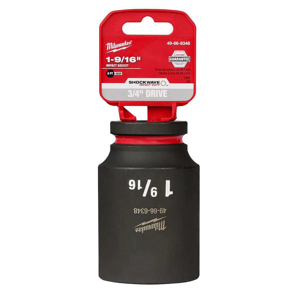 Milwaukee 49-66-6348 SHOCKWAVE Impact Duty™  3/4Drive 1-9/16 Deep 6 Point Socket