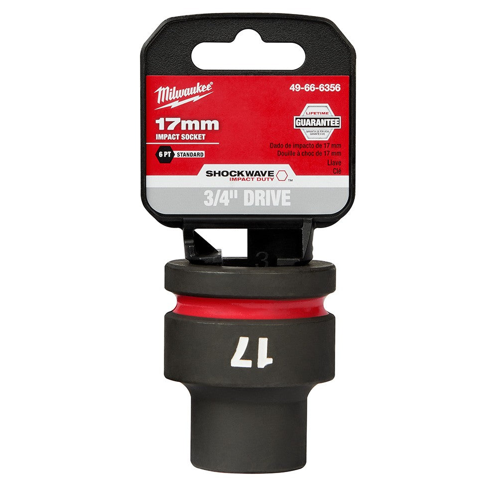 Milwaukee 49-66-6356 SHOCKWAVE Impact Duty™  3/4Drive 17MM Standard 6 Point Socket