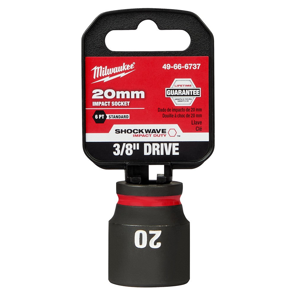 Milwaukee 49-66-6737 SHOCKWAVE Impact Duty™  3/8Drive 20MM Standard 6 Point Socket