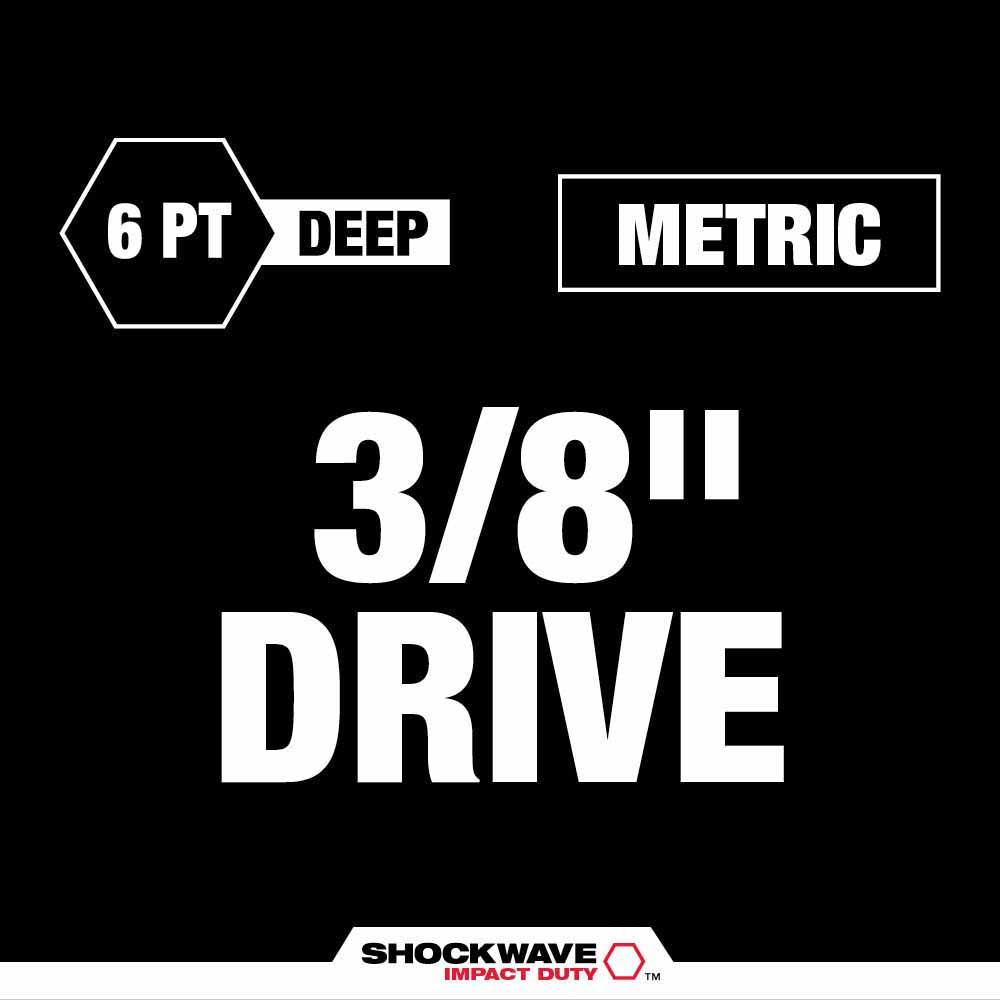 Milwaukee 49-66-6831 Shockwave Impact Duty Socket 3/8 Drice 19-Piece MM Tray Only