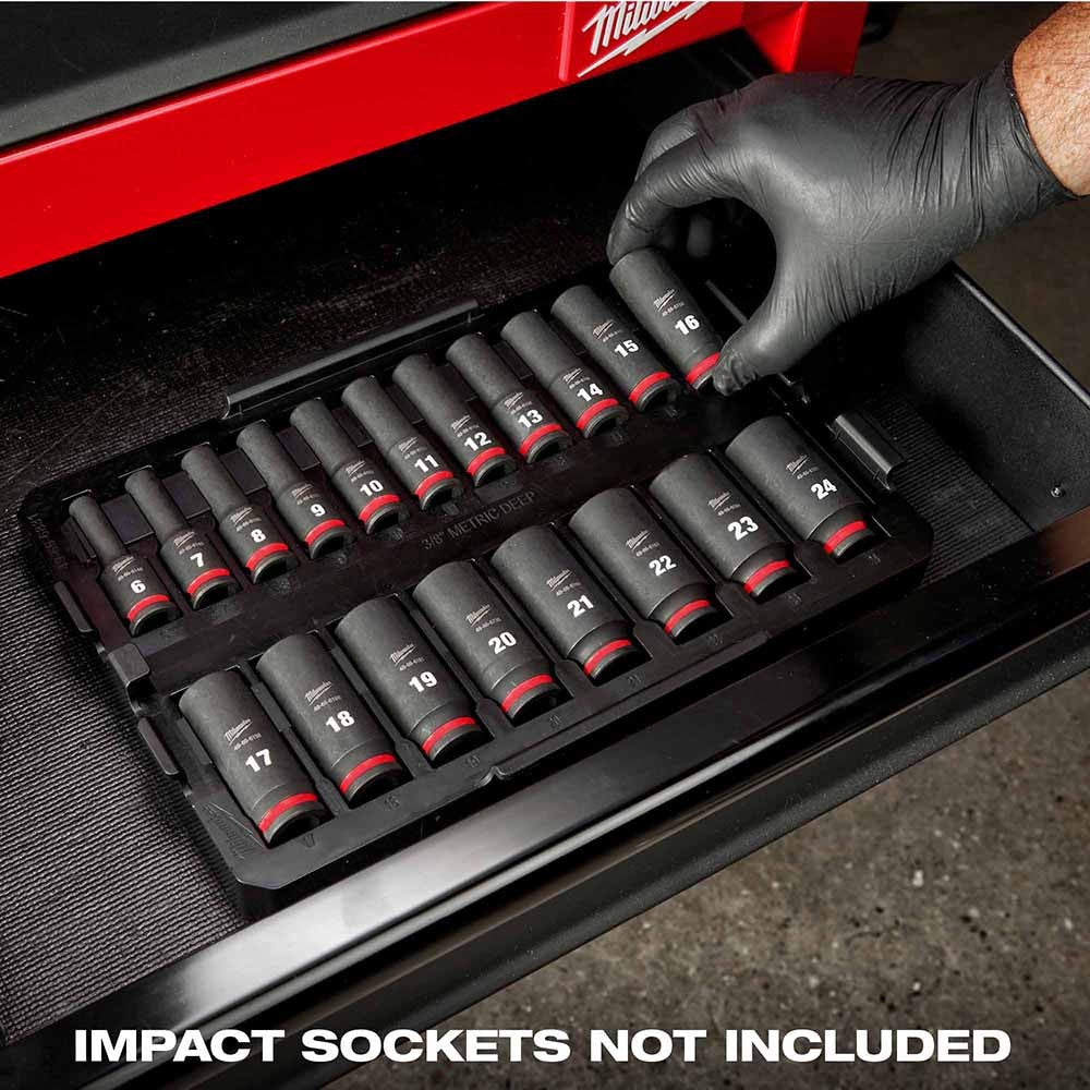 Milwaukee 49-66-6831 Shockwave Impact Duty Socket 3/8 Drice 19-Piece MM Tray Only