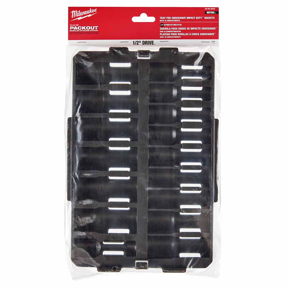 Milwaukee 49-66-6833 Shockwave Impact Duty Socket 1/2 Drive 16-Piece MM Tray Only