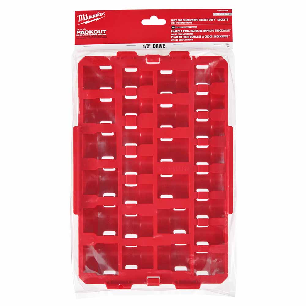 Milwaukee 49-66-6834 Shockwave Impact Duty Socket 1/2 Drive 27-Piece MM Tray Only