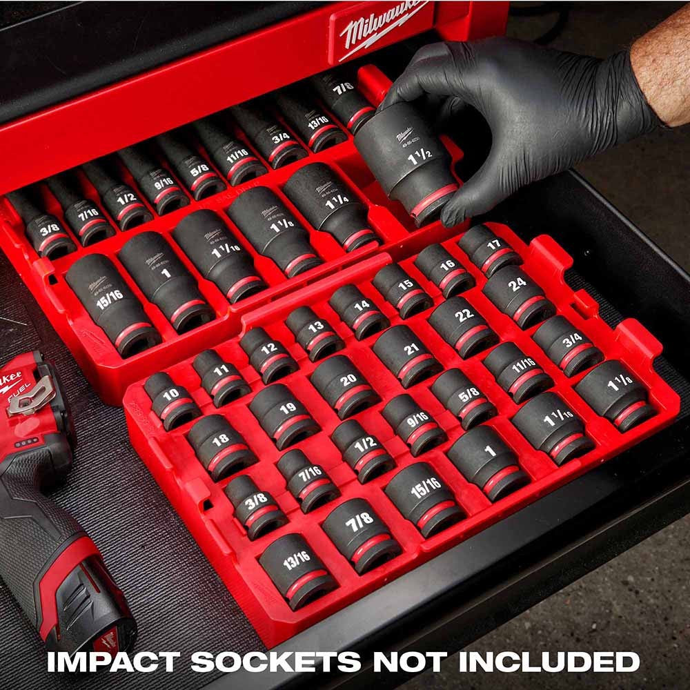 Milwaukee 49-66-6834 Shockwave Impact Duty Socket 1/2 Drive 27-Piece MM Tray Only