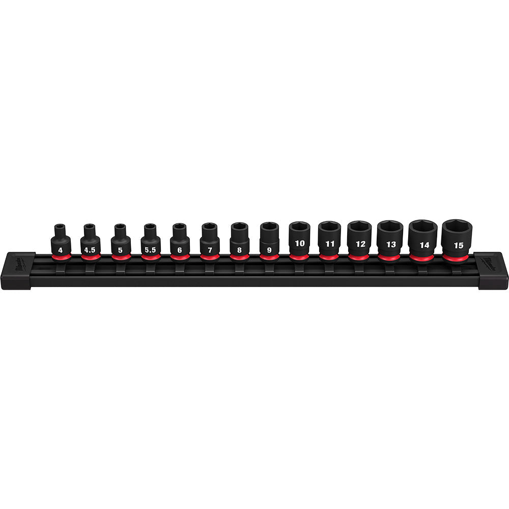 Milwaukee 49-66-7002 14PC SHOCKWAVE Impact Duty™  1/4 Drive Metric Standard 6 Point Socket Set