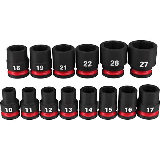 Milwaukee 49-66-7013 14PCSHOCKWAVE Impact Duty™ 1/2 Drive Metric Standard 6 Point Socket Set