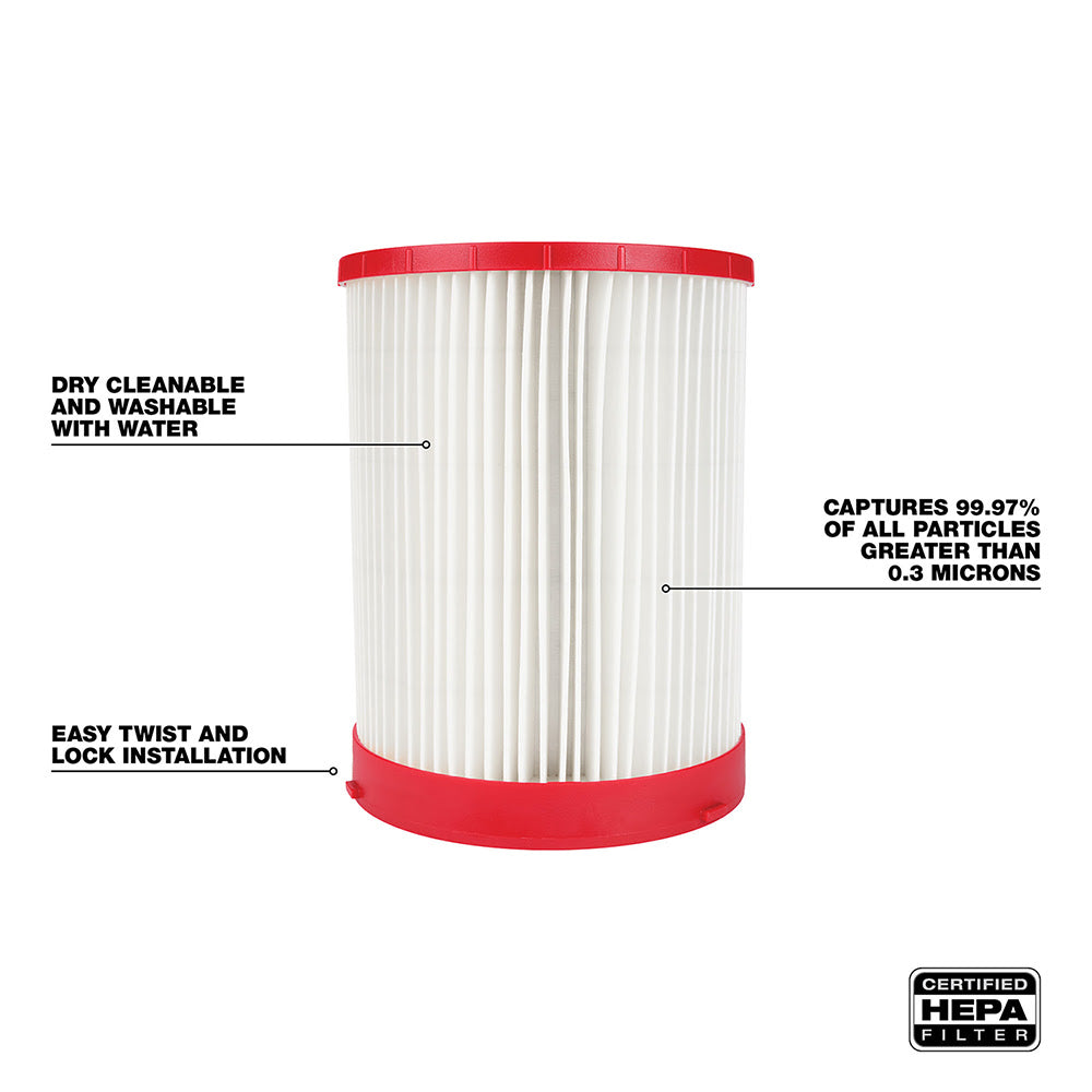 Milwaukee 49-90-1977 Large Wet/Dry Vacuum HEPA Filter