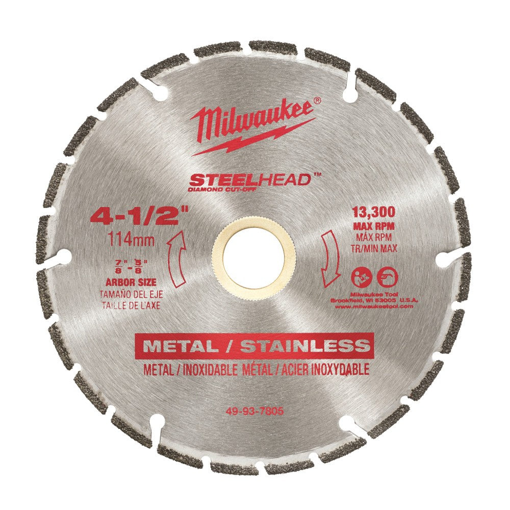 Milwaukee 49-93-7805 4-1/2 SteelHead Diamond Cut off Blade