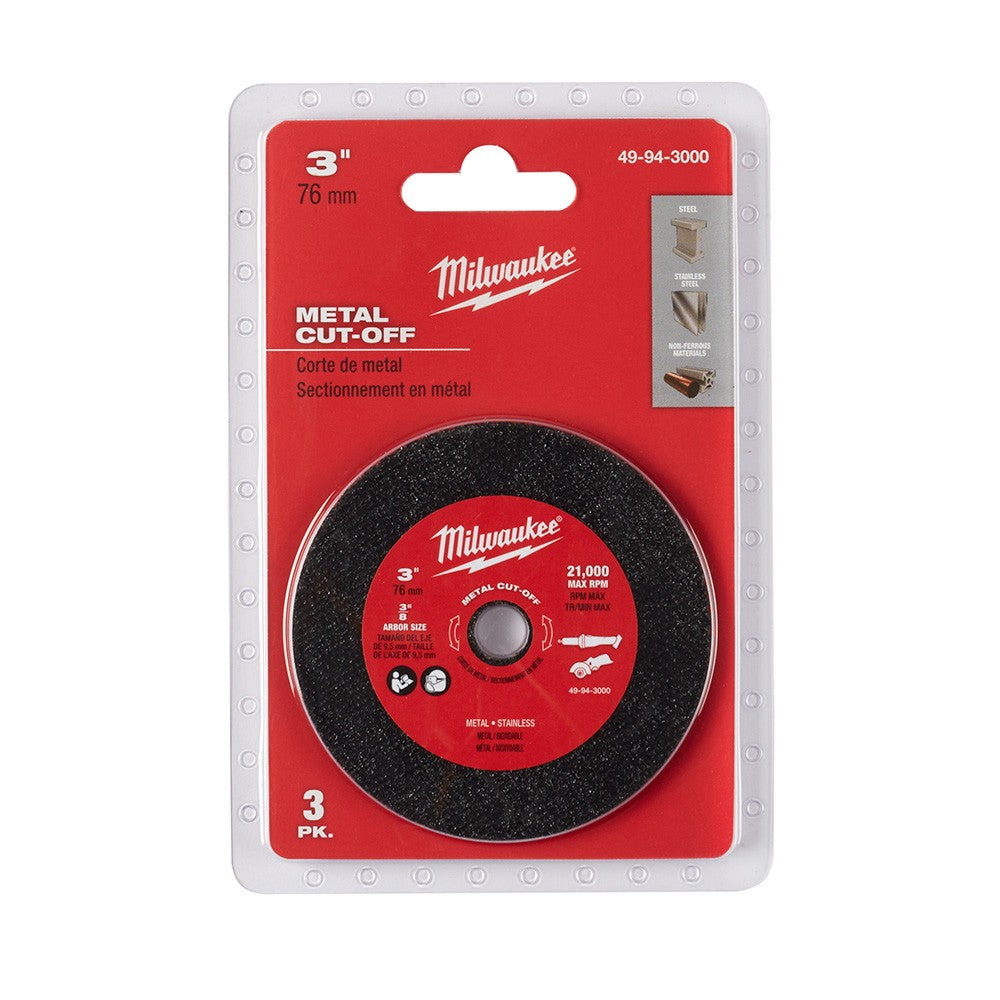 Milwaukee 49-94-3000 3 Metal Cut Off Wheel 3 Pack