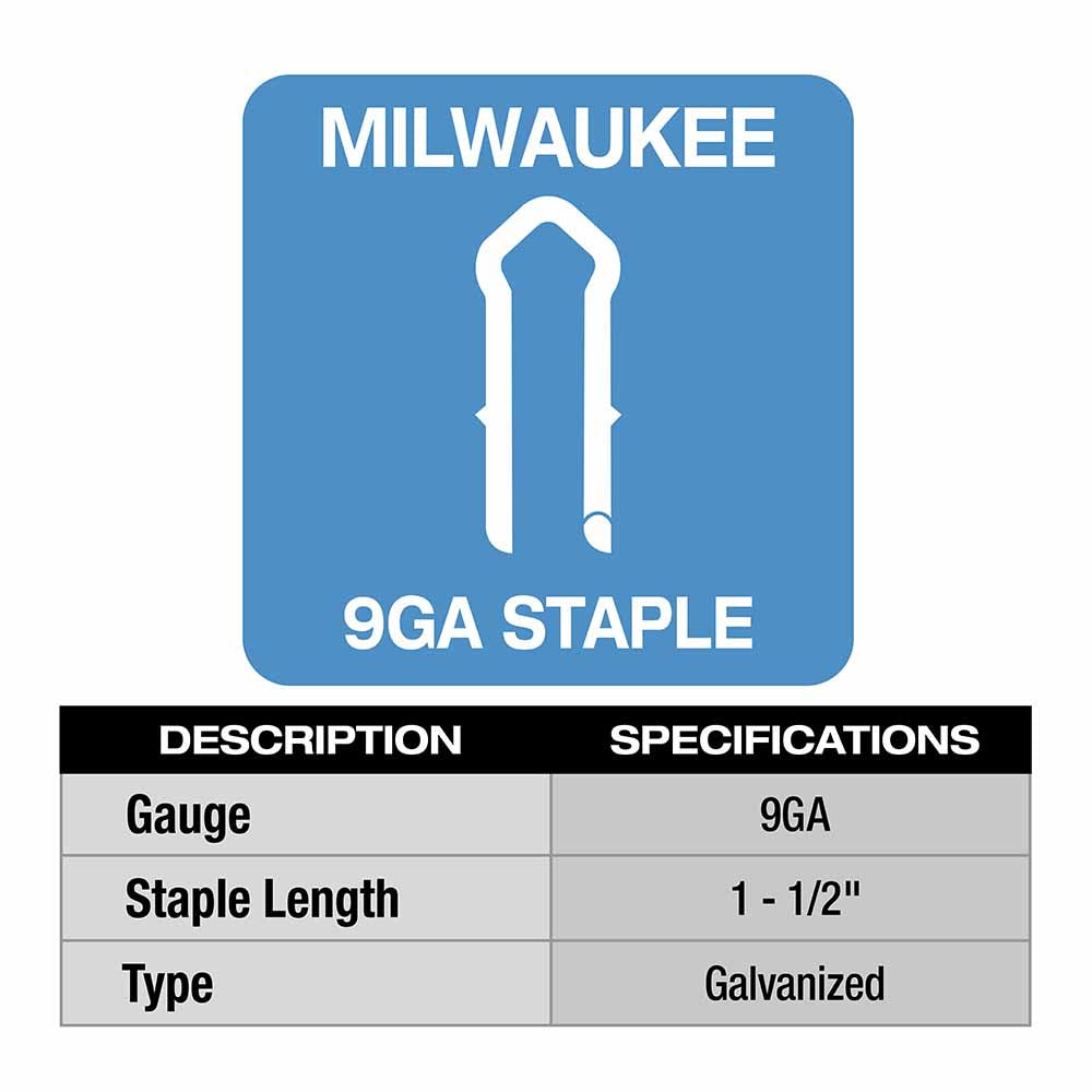 Milwaukee MPU112-960 1.5 9 Gauge Galvanized Staples