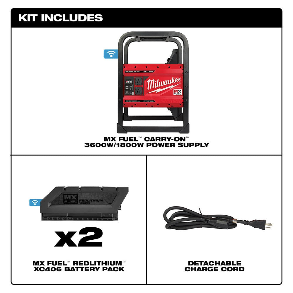 Milwaukee MXF002-2XC MX FUEL™ CARRY-ON™ 3600W/1800W Power Supply