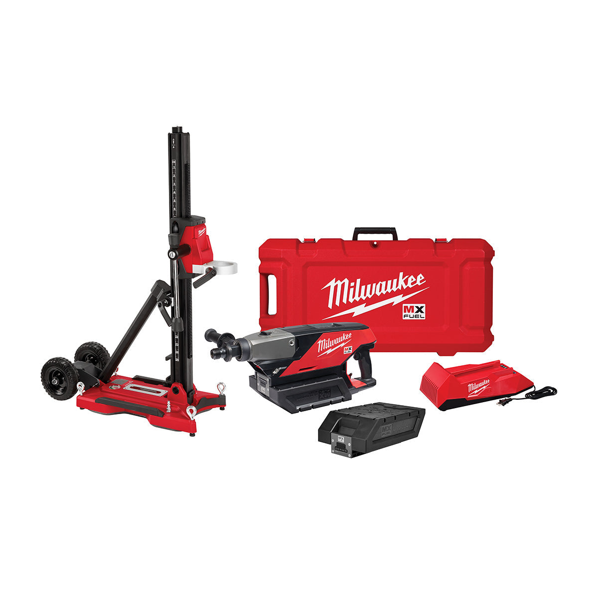 Milwaukee MXF301-2CXS MX FUEL Handheld Concrete Core Drill Kit w/ Stand, Two Batteries and Charger