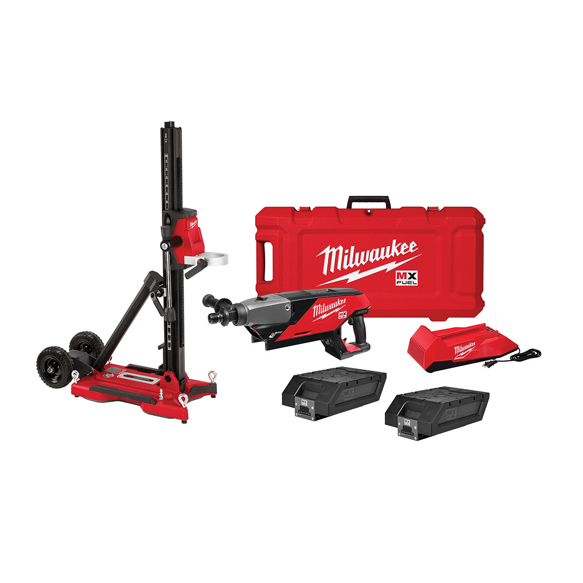 Milwaukee MXF301-2CXS MX FUEL Handheld Concrete Core Drill Kit w/ Stand, Two Batteries and Charger