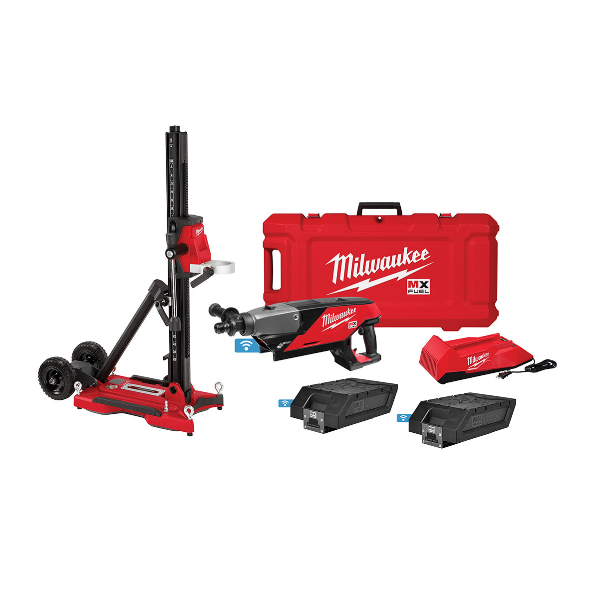 Milwaukee MXF301-2CXS MX FUEL Handheld Concrete Core Drill Kit w/ Stand, Two Batteries and Charger