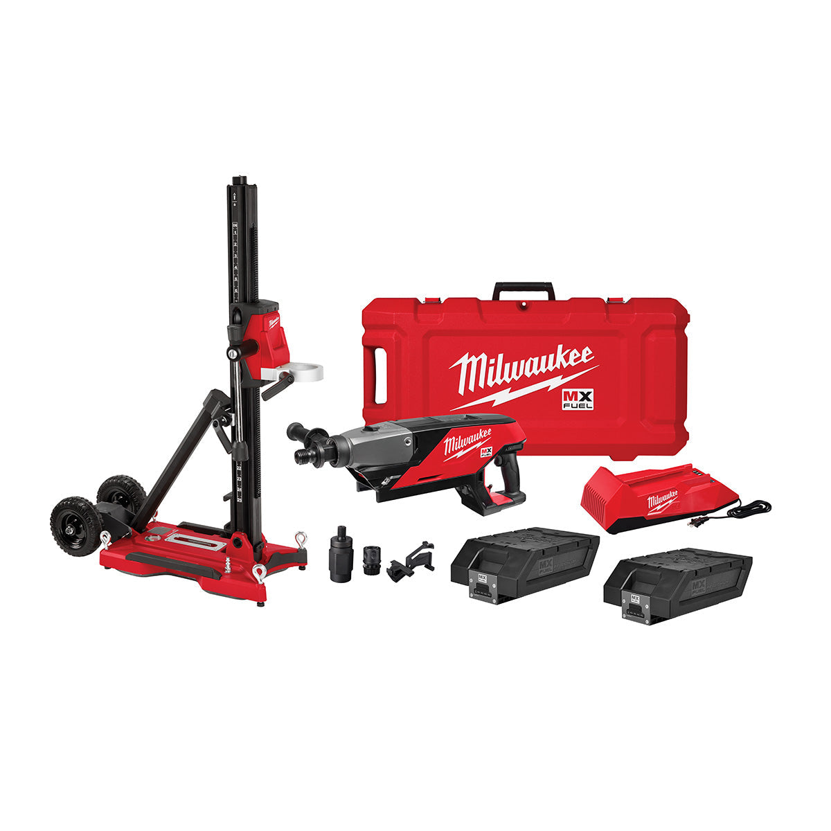 Milwaukee MXF301-2CXS MX FUEL Handheld Concrete Core Drill Kit w/ Stand, Two Batteries and Charger