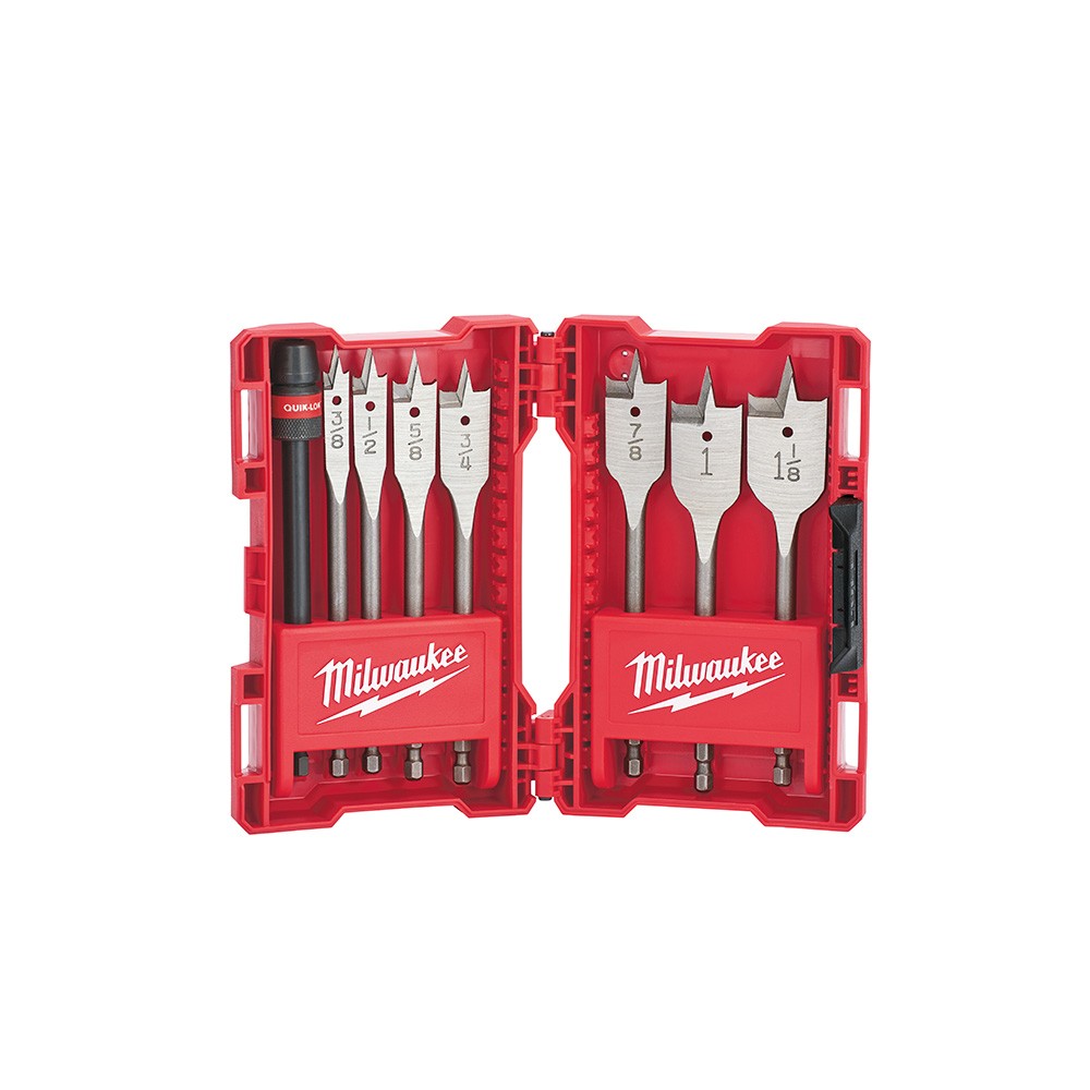 Milwaukee 49-22-0175 8-Piece Universal Quik-Lok Flat Boring Set